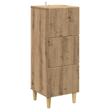 vidaXL Drawer Cabinet 33 x 34.5 x 90 cm Engineered Wood Artisan Oak