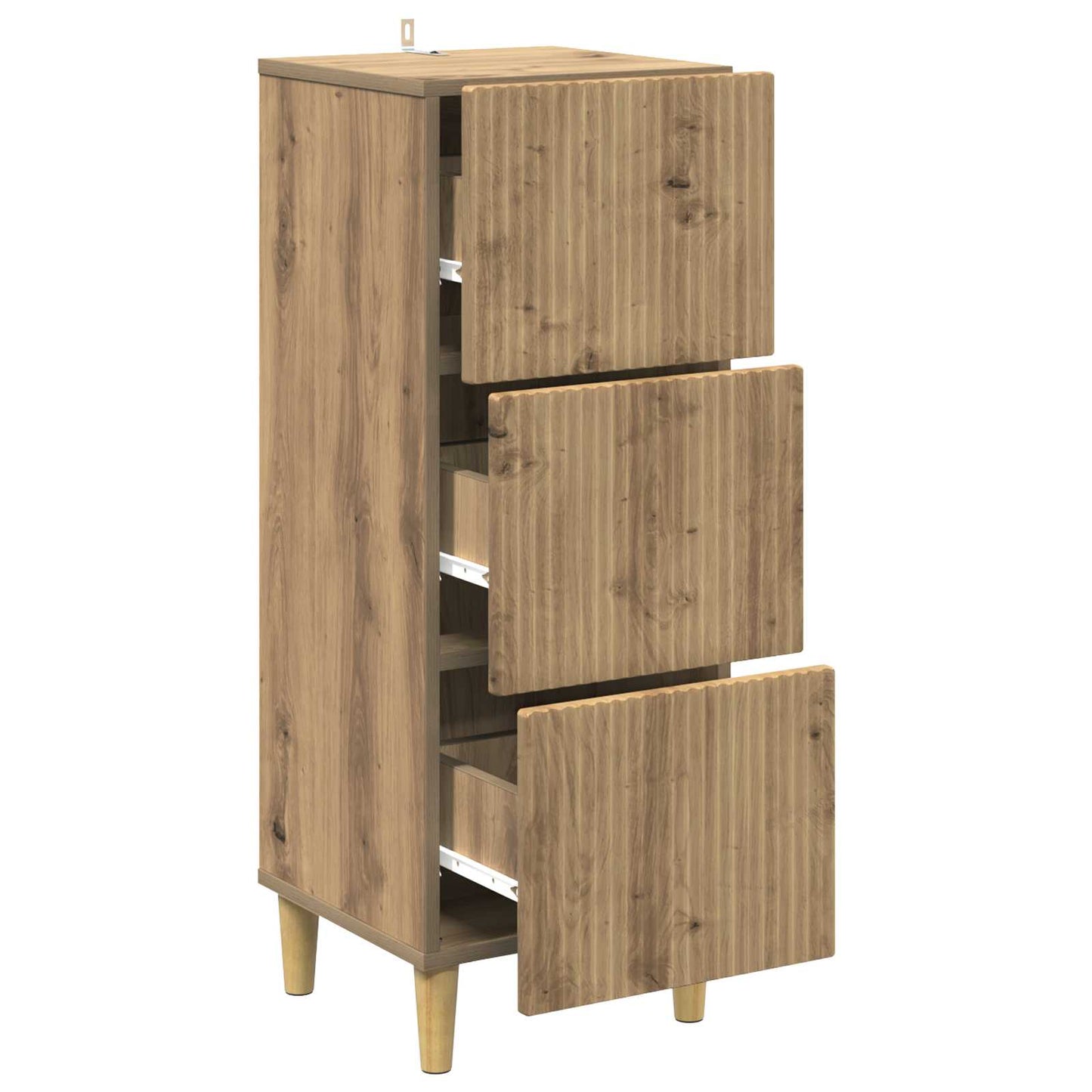 vidaXL Drawer Cabinet 33 x 34.5 x 90 cm Engineered Wood Artisan Oak