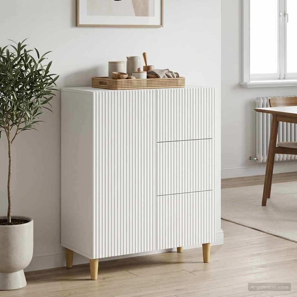 vidaXL Sideboard with Drawer White 66 x 34.5 x 90 cm Engineered Wood