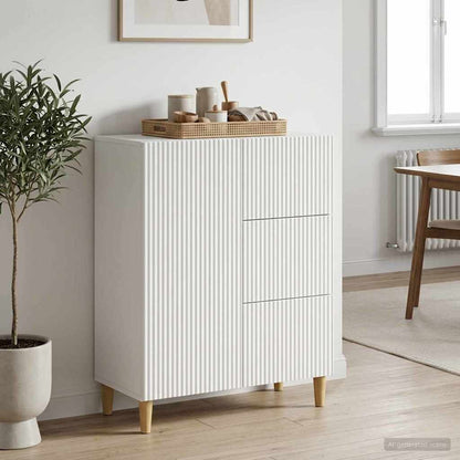 vidaXL Sideboard with Drawer White 66 x 34.5 x 90 cm Engineered Wood