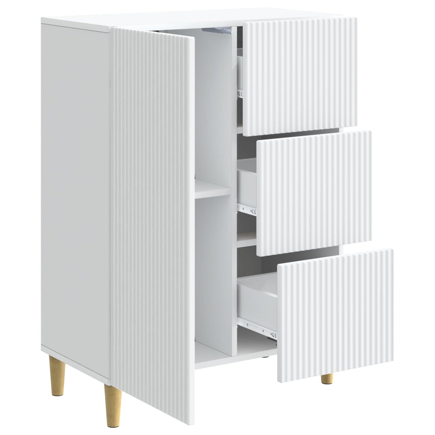 vidaXL Sideboard with Drawer White 66 x 34.5 x 90 cm Engineered Wood