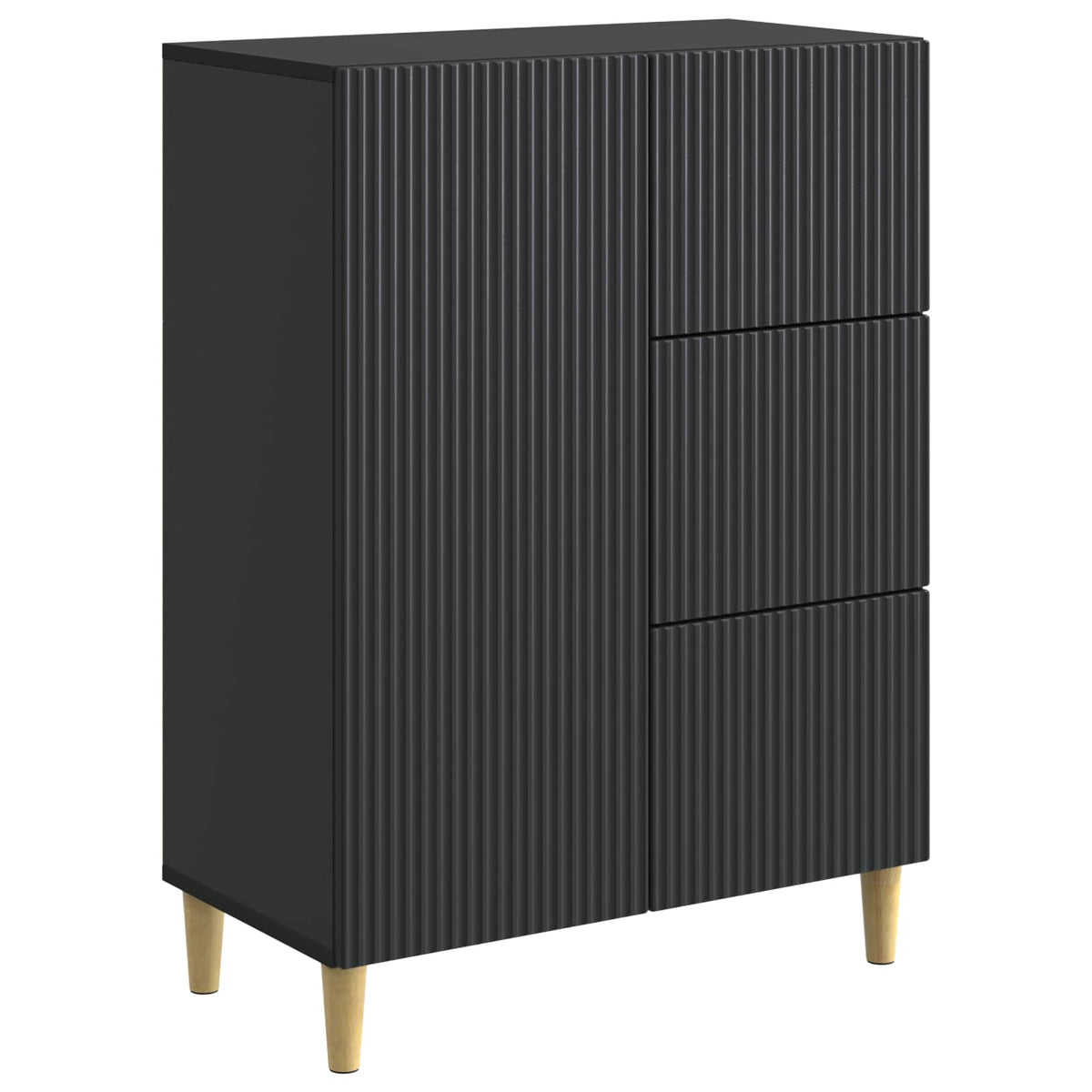 vidaXL Sideboard with Drawer Black 66 x 34.5 x 90 cm Engineered Wood