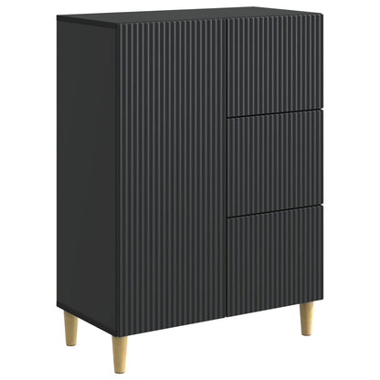 vidaXL Sideboard with Drawer Black 66 x 34.5 x 90 cm Engineered Wood