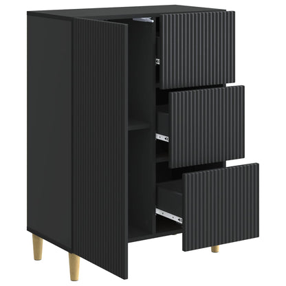 vidaXL Sideboard with Drawer Black 66 x 34.5 x 90 cm Engineered Wood
