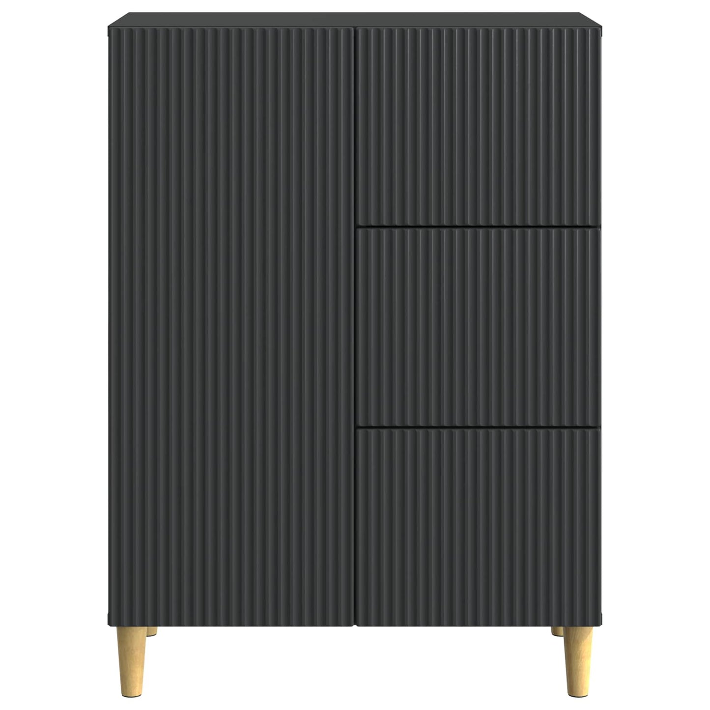 vidaXL Sideboard with Drawer Black 66 x 34.5 x 90 cm Engineered Wood