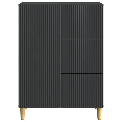 vidaXL Sideboard with Drawer Black 66 x 34.5 x 90 cm Engineered Wood