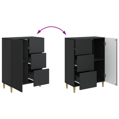 vidaXL Sideboard with Drawer Black 66 x 34.5 x 90 cm Engineered Wood