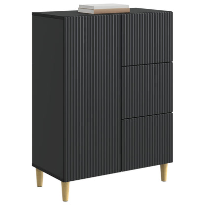 vidaXL Sideboard with Drawer Black 66 x 34.5 x 90 cm Engineered Wood