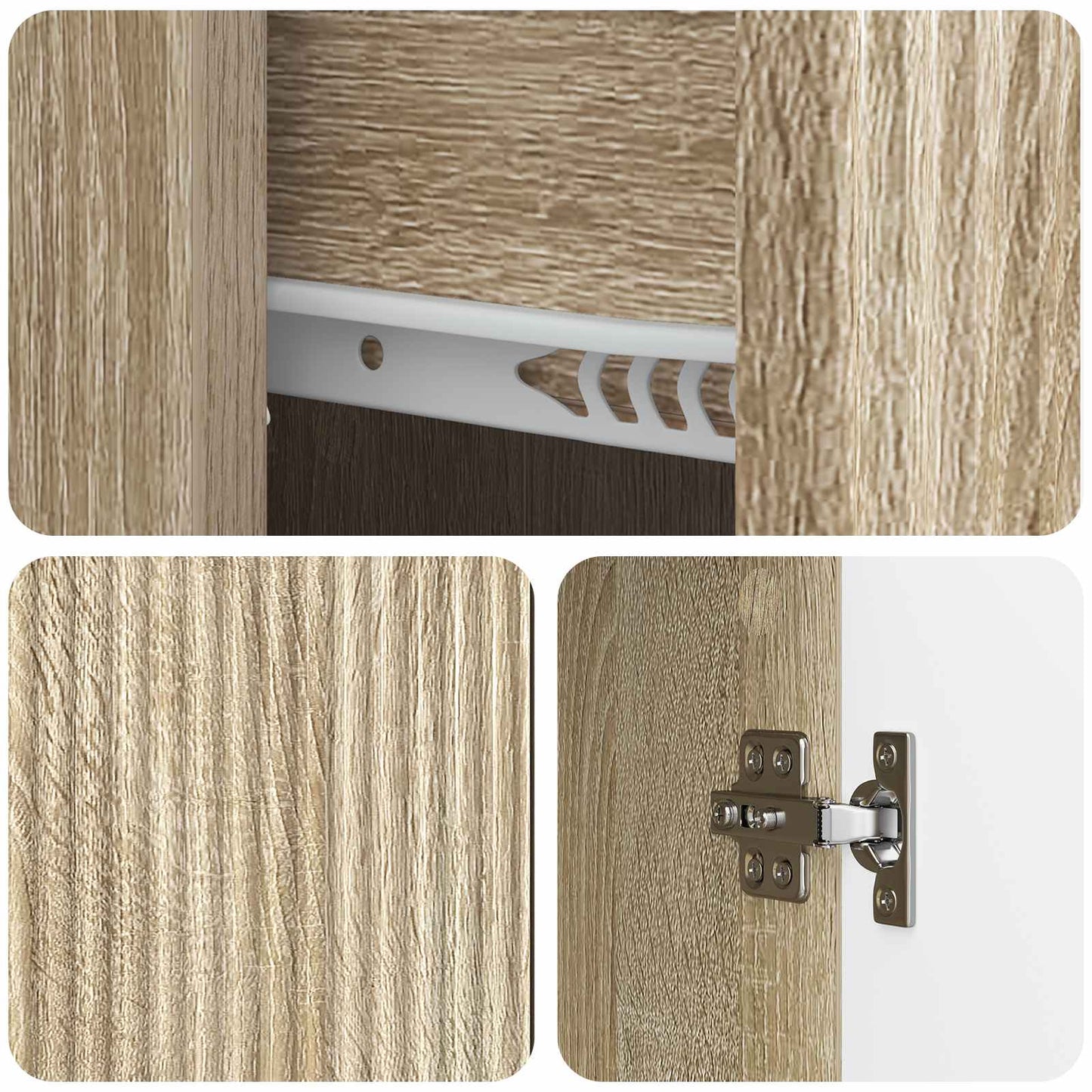 vidaXL Sideboard Sonoma Oak 66 x 34.5 x 90 cm Engineered Wood