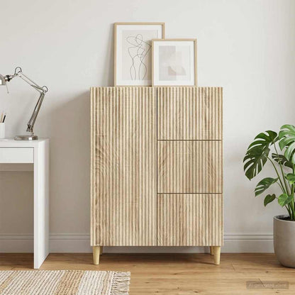 vidaXL Sideboard Sonoma Oak 66 x 34.5 x 90 cm Engineered Wood
