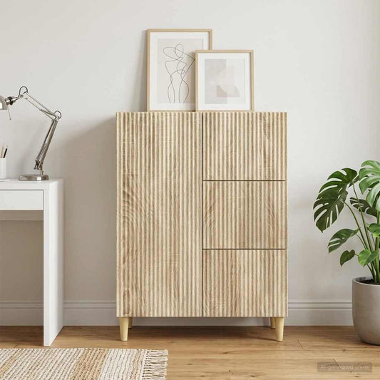 vidaXL Sideboard Sonoma Oak 66 x 34.5 x 90 cm Engineered Wood