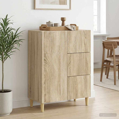 vidaXL Sideboard Sonoma Oak 66 x 34.5 x 90 cm Engineered Wood