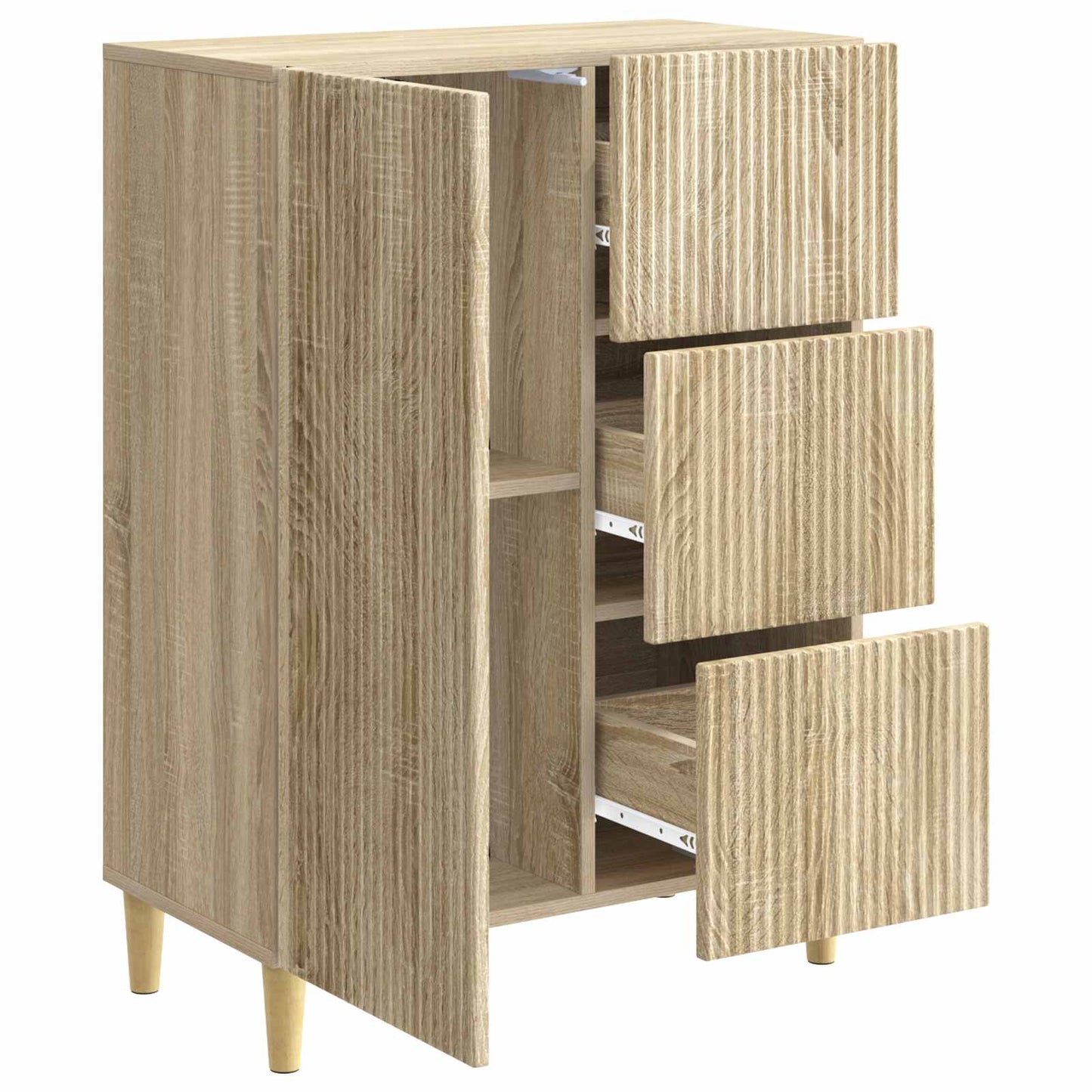vidaXL Sideboard Sonoma Oak 66 x 34.5 x 90 cm Engineered Wood