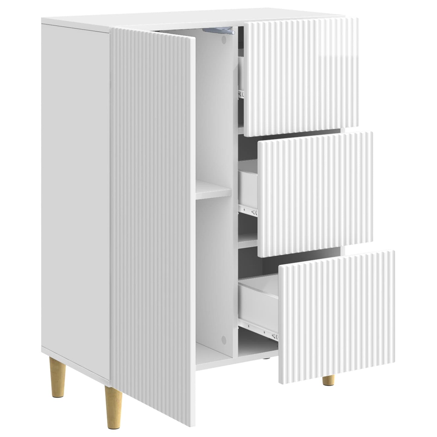 vidaXL Sideboard High Gloss White 66 x 34.5 x 90 cm Engineered Wood
