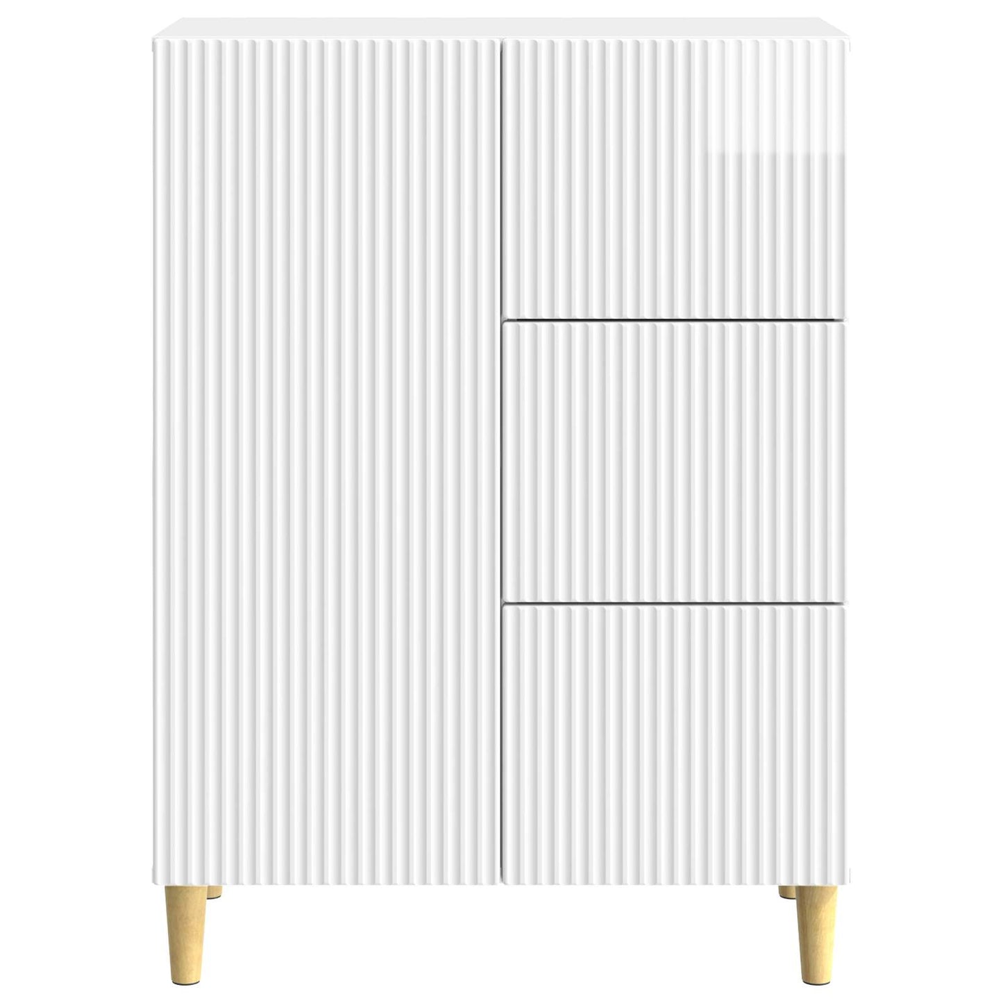 vidaXL Sideboard High Gloss White 66 x 34.5 x 90 cm Engineered Wood