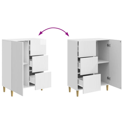 vidaXL Sideboard High Gloss White 66 x 34.5 x 90 cm Engineered Wood