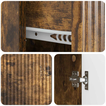 vidaXL Sideboard Smoked Oak 66 x 34.5 x 90 cm Engineered Wood