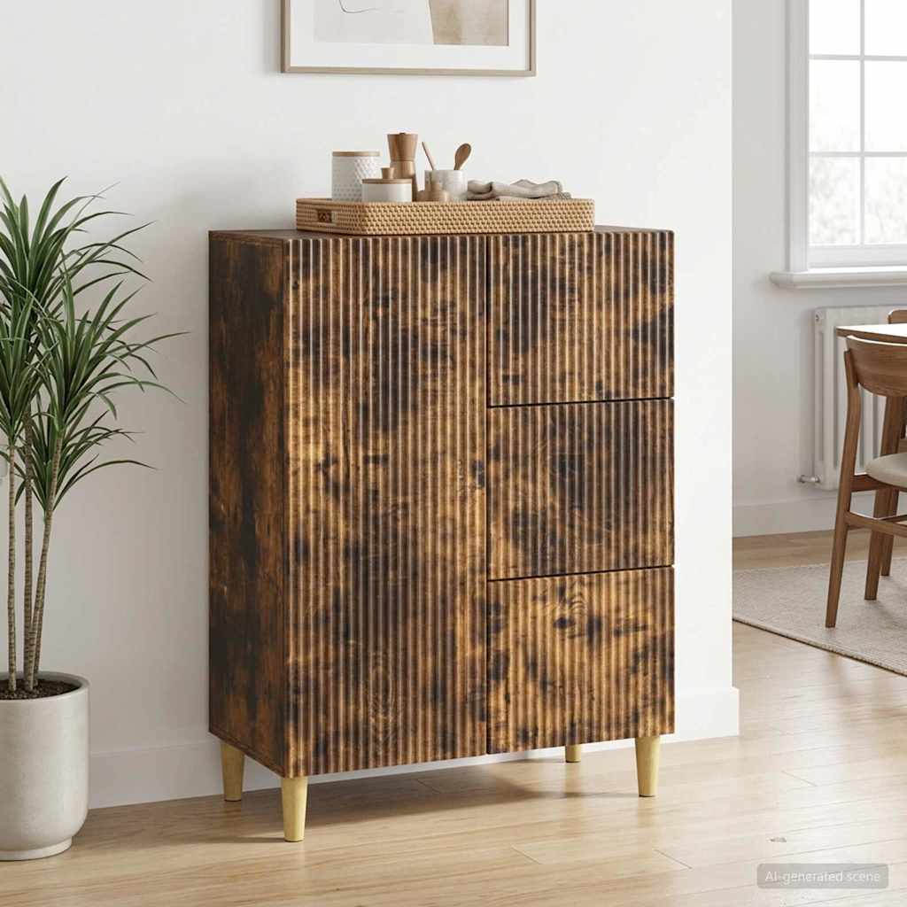 vidaXL Sideboard Smoked Oak 66 x 34.5 x 90 cm Engineered Wood