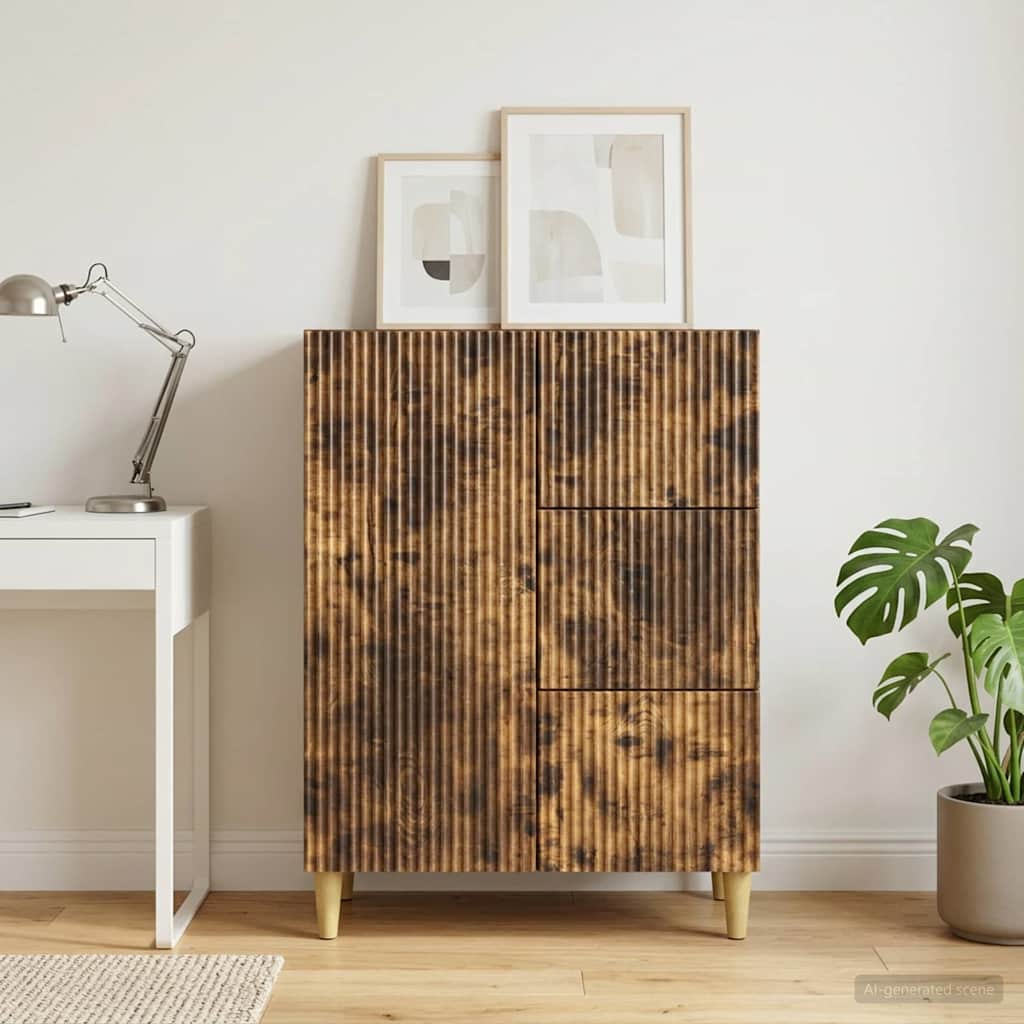 vidaXL Sideboard Smoked Oak 66 x 34.5 x 90 cm Engineered Wood