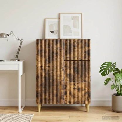 vidaXL Sideboard Smoked Oak 66 x 34.5 x 90 cm Engineered Wood