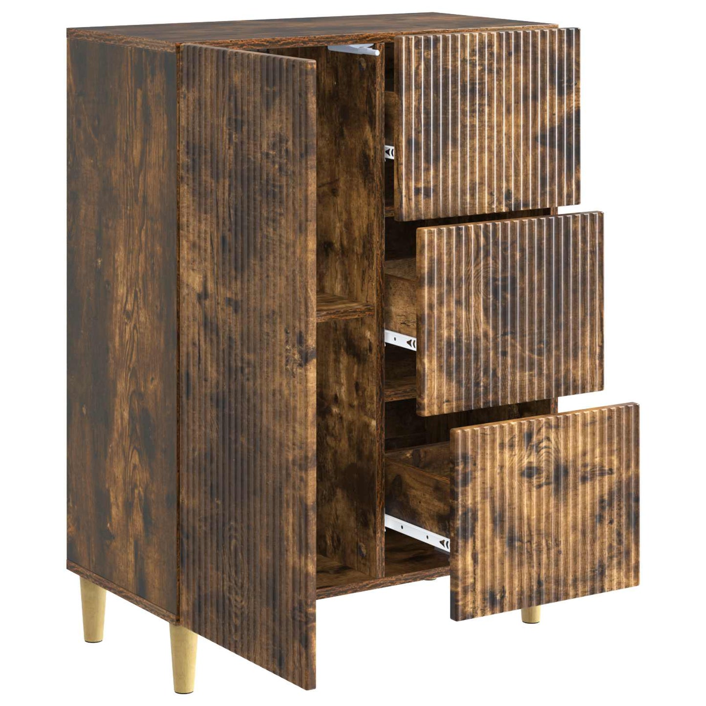 vidaXL Sideboard Smoked Oak 66 x 34.5 x 90 cm Engineered Wood