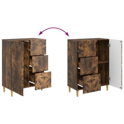 vidaXL Sideboard Smoked Oak 66 x 34.5 x 90 cm Engineered Wood