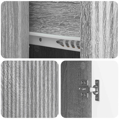 vidaXL Sideboard Grey Sonoma 66 x 34.5 x 90 cm Engineered Wood