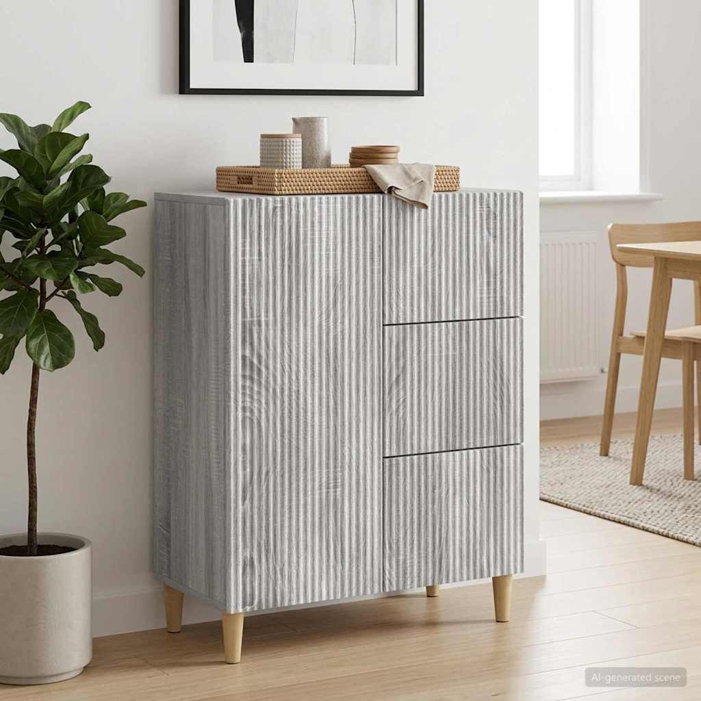 vidaXL Sideboard Grey Sonoma 66 x 34.5 x 90 cm Engineered Wood