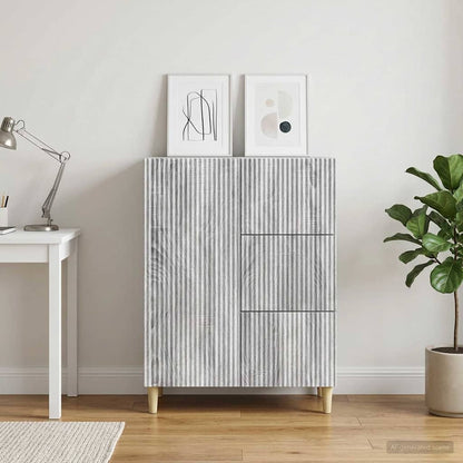 vidaXL Sideboard Grey Sonoma 66 x 34.5 x 90 cm Engineered Wood