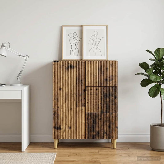 vidaXL Sideboard Old Wood 66 x 34.5 x 90 cm Engineered Wood