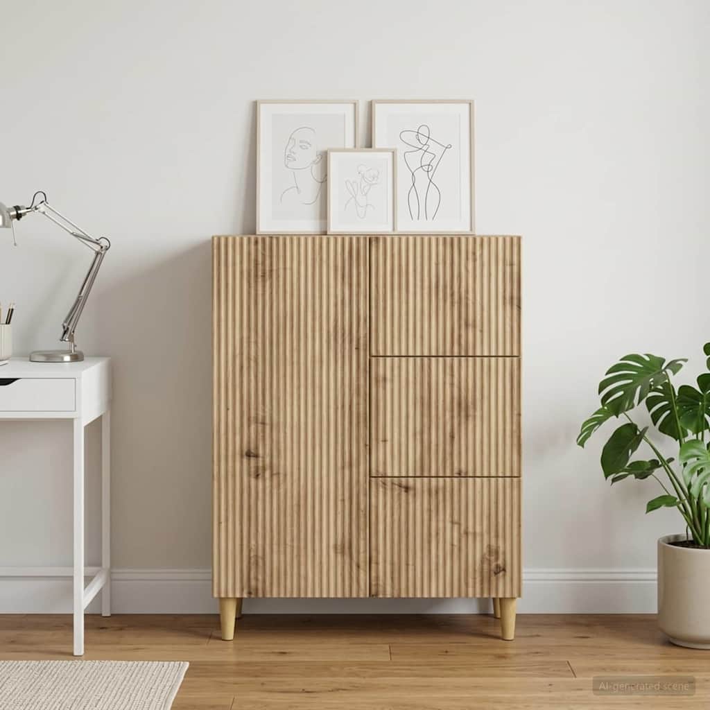 vidaXL Sideboard Artisan Oak 66 x 34.5 x 90 cm Engineered Wood