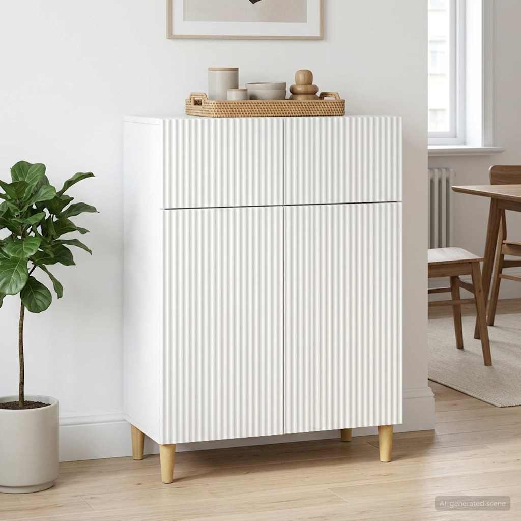 vidaXL Sideboard with Drawer White 66 x 34.5 x 90 cm Engineered Wood