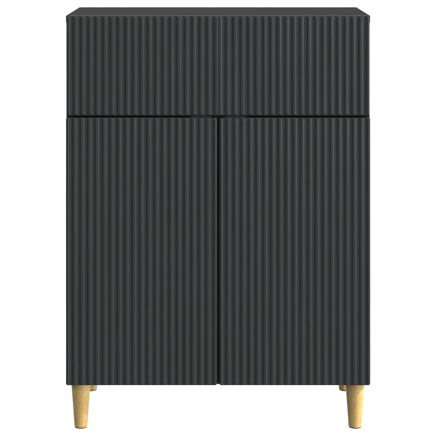 vidaXL Sideboard with Drawer Black 66 x 34.5 x 90 cm Engineered Wood