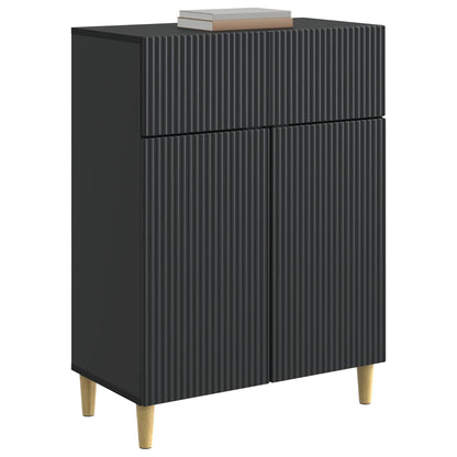 vidaXL Sideboard with Drawer Black 66 x 34.5 x 90 cm Engineered Wood