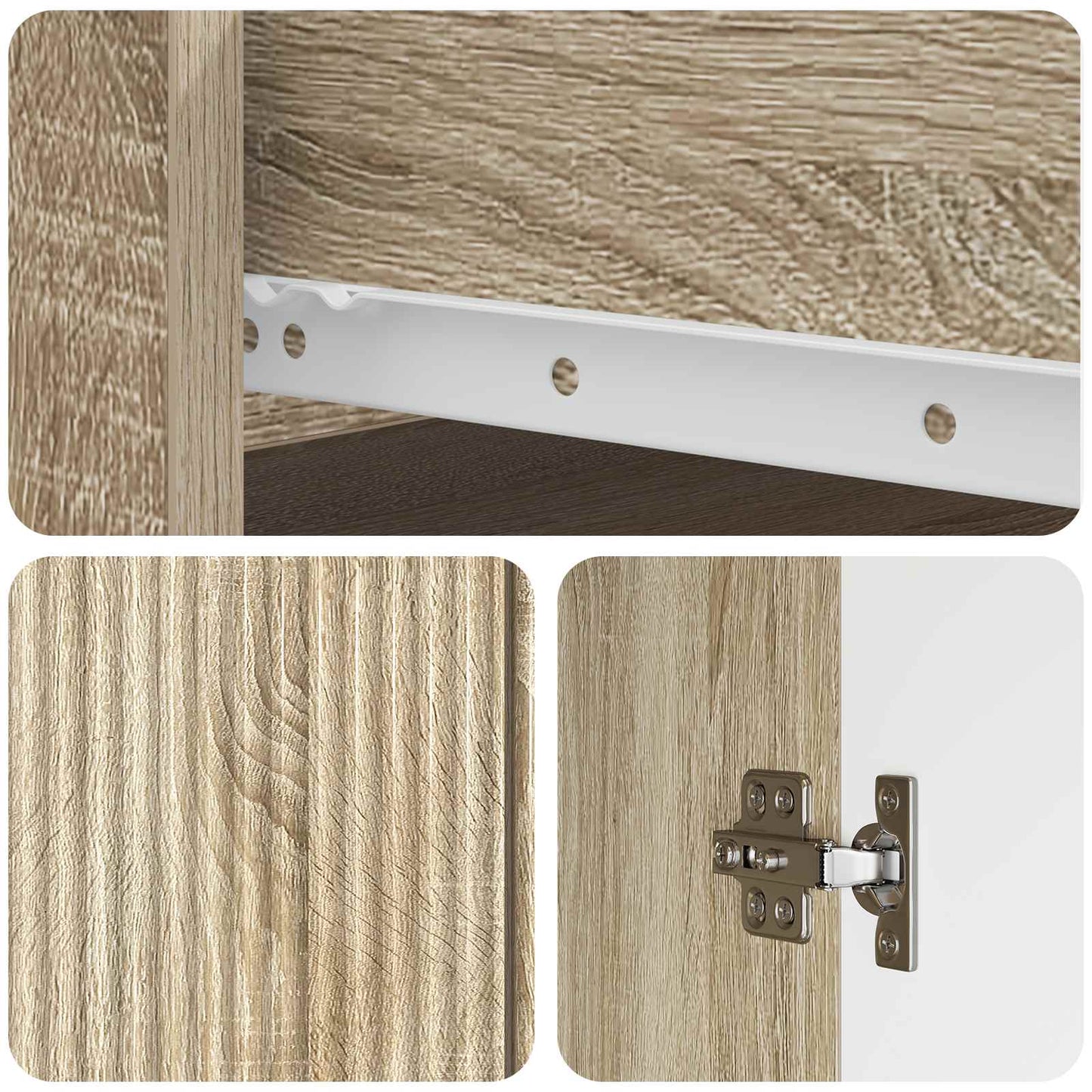 vidaXL Sideboard Sonoma Oak 66 x 34.5 x 90 cm Engineered Wood