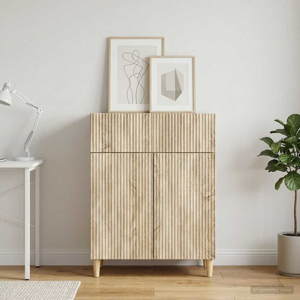 vidaXL Sideboard Sonoma Oak 66 x 34.5 x 90 cm Engineered Wood