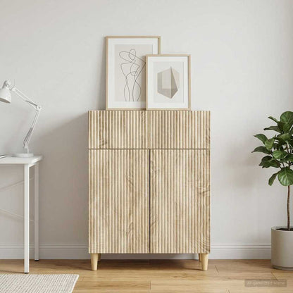 vidaXL Sideboard Sonoma Oak 66 x 34.5 x 90 cm Engineered Wood