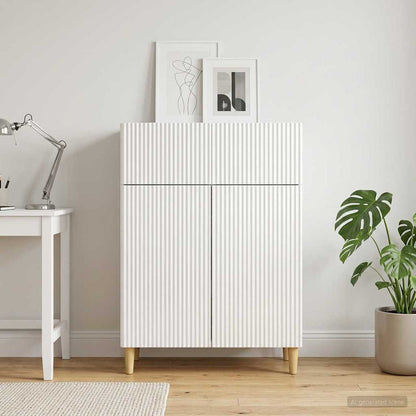 vidaXL Sideboard High Gloss White 66 x 34.5 x 90 cm Engineered Wood