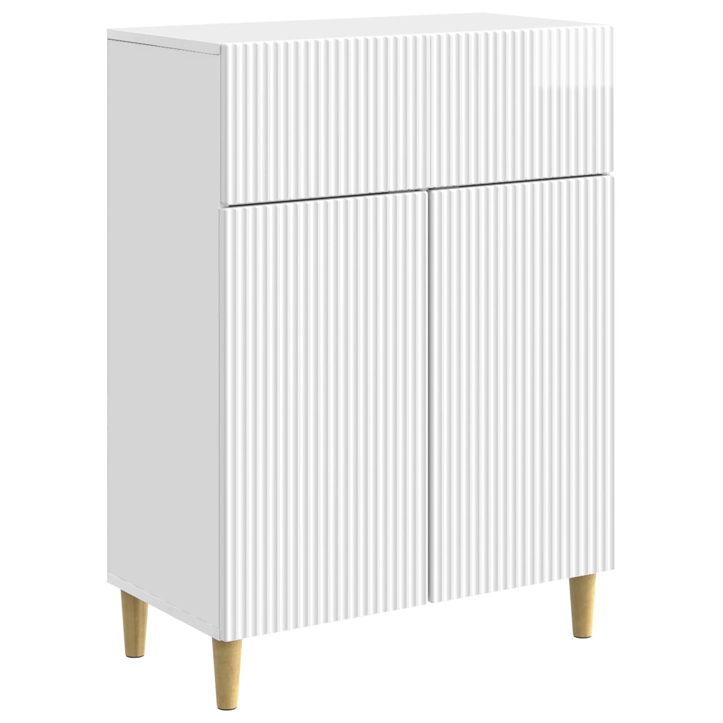 vidaXL Sideboard High Gloss White 66 x 34.5 x 90 cm Engineered Wood