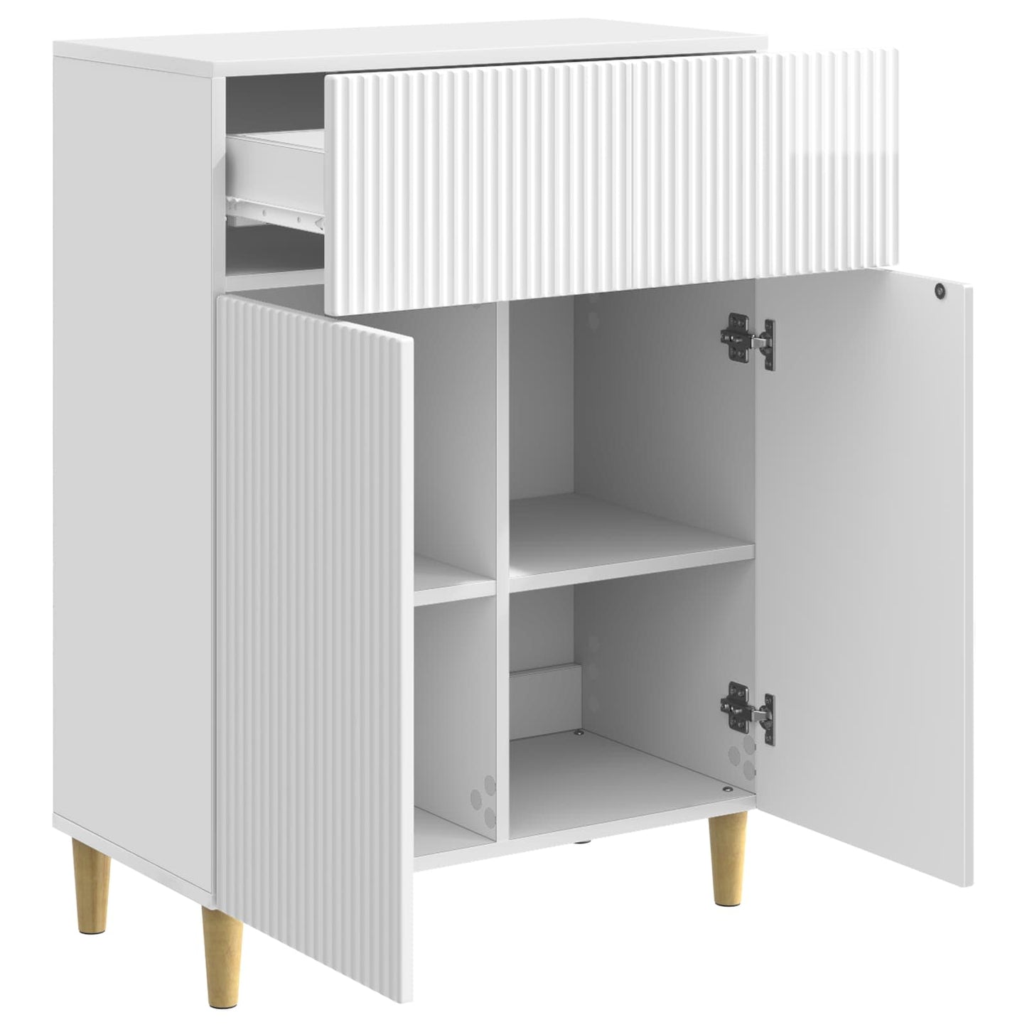 vidaXL Sideboard High Gloss White 66 x 34.5 x 90 cm Engineered Wood