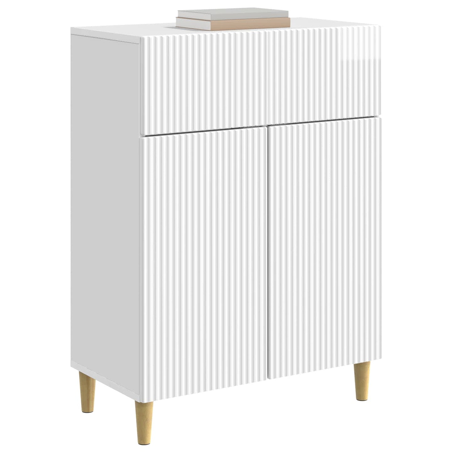 vidaXL Sideboard High Gloss White 66 x 34.5 x 90 cm Engineered Wood