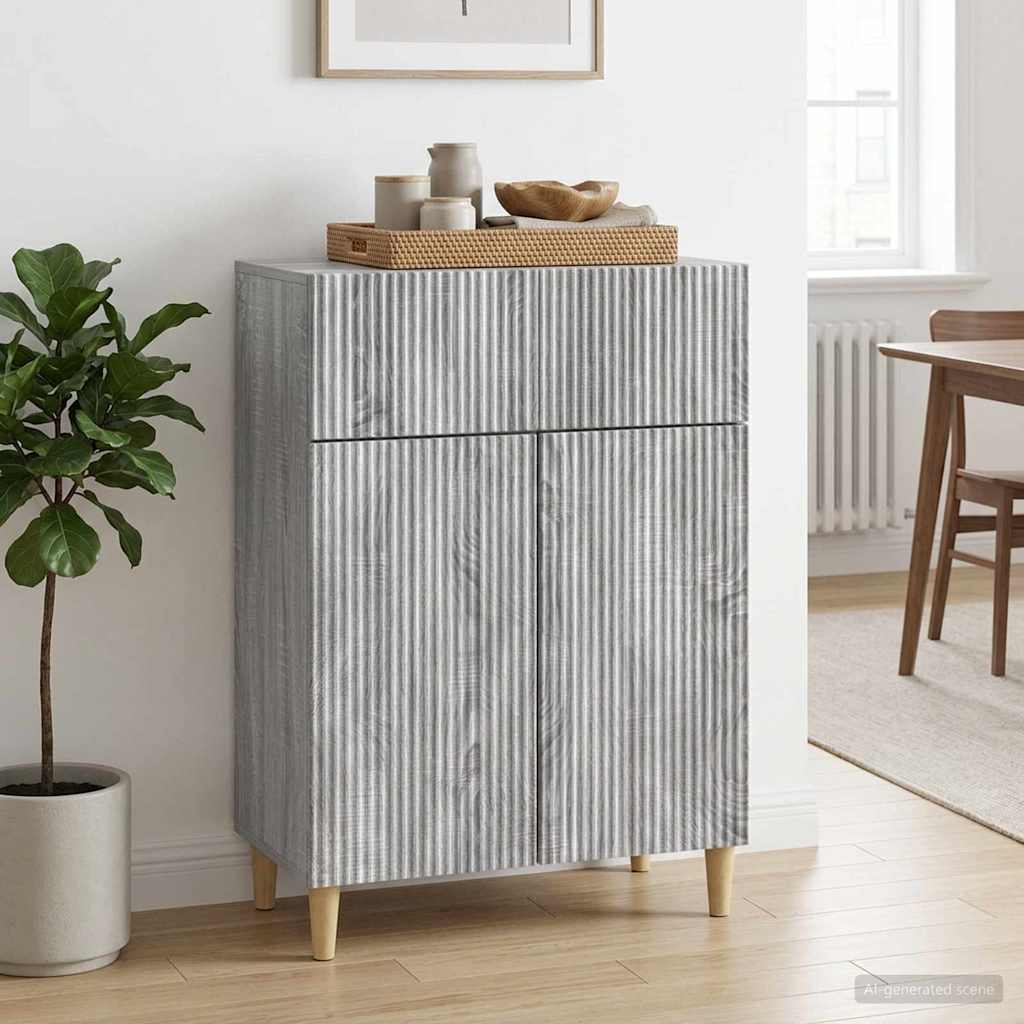 vidaXL Sideboard Grey Sonoma 66 x 34.5 x 90 cm Engineered Wood