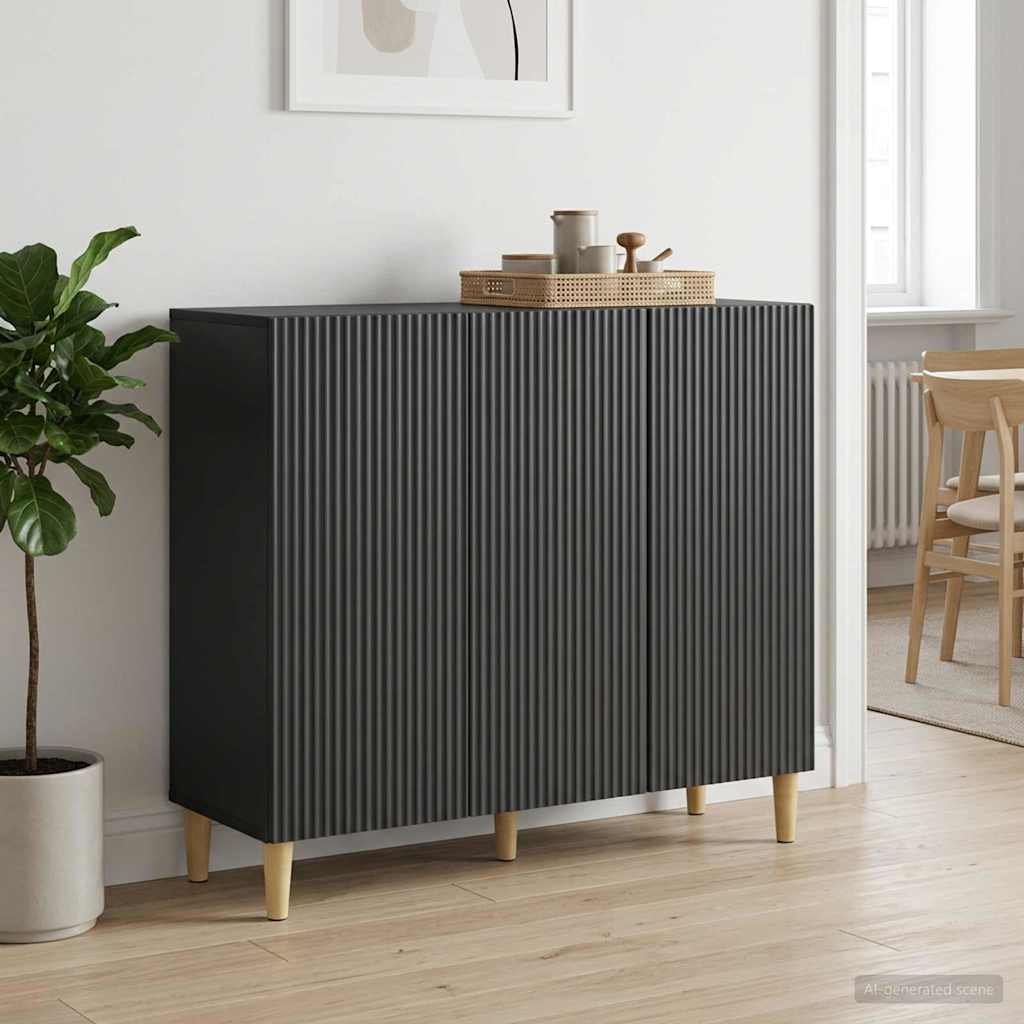 vidaXL Sideboard Black 89 x 34.5 x 80 cm Engineered Wood