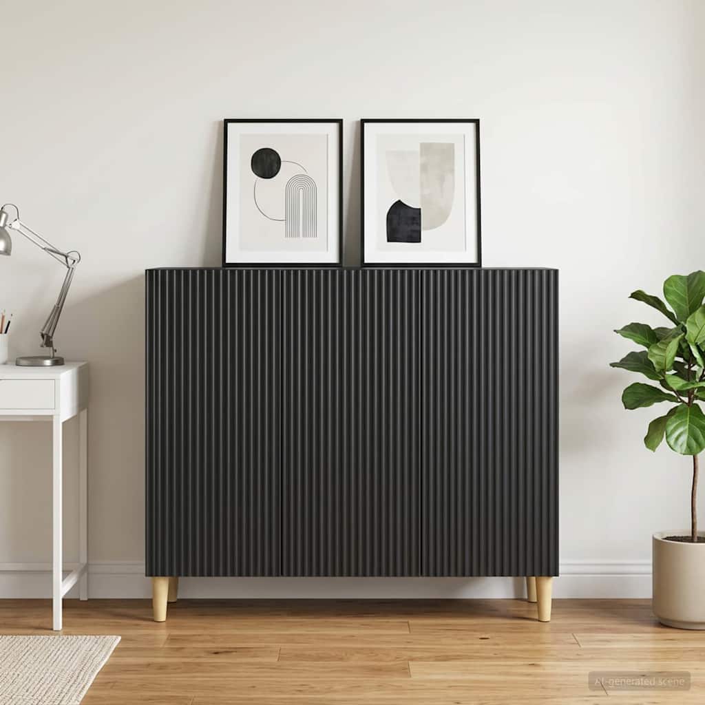vidaXL Sideboard Black 89 x 34.5 x 80 cm Engineered Wood