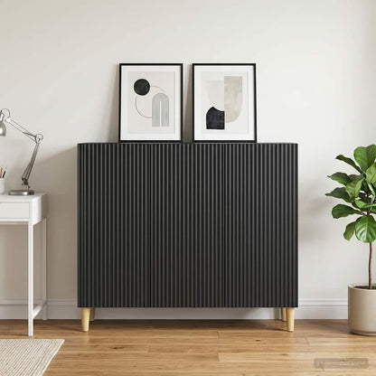 vidaXL Sideboard Black 89 x 34.5 x 80 cm Engineered Wood