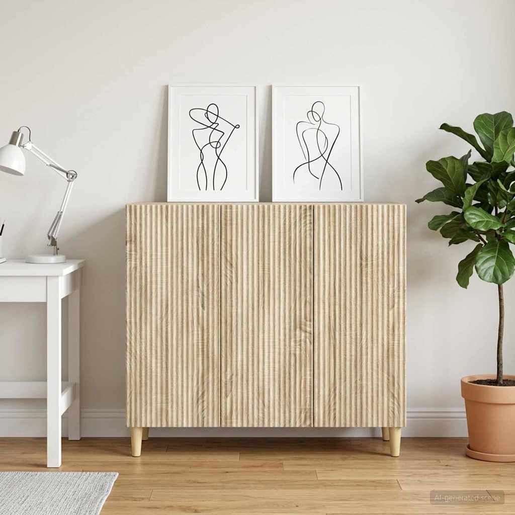vidaXL Sideboard Sonoma Oak 89 x 34.5 x 80 cm Engineered Wood