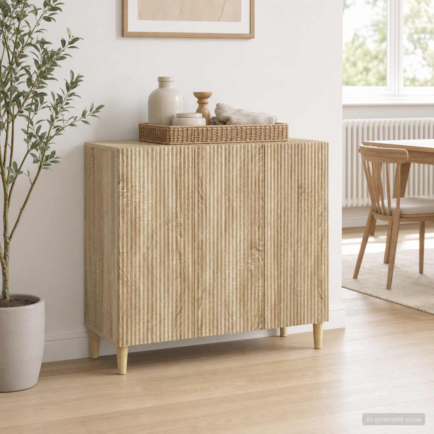 vidaXL Sideboard Sonoma Oak 89 x 34.5 x 80 cm Engineered Wood