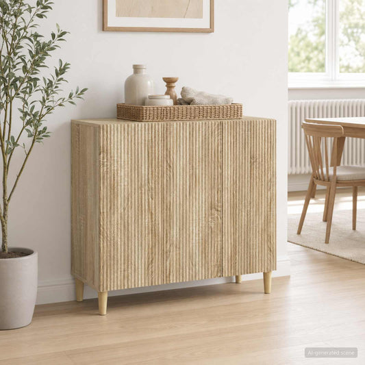 vidaXL Sideboard Sonoma Oak 89 x 34.5 x 80 cm Engineered Wood