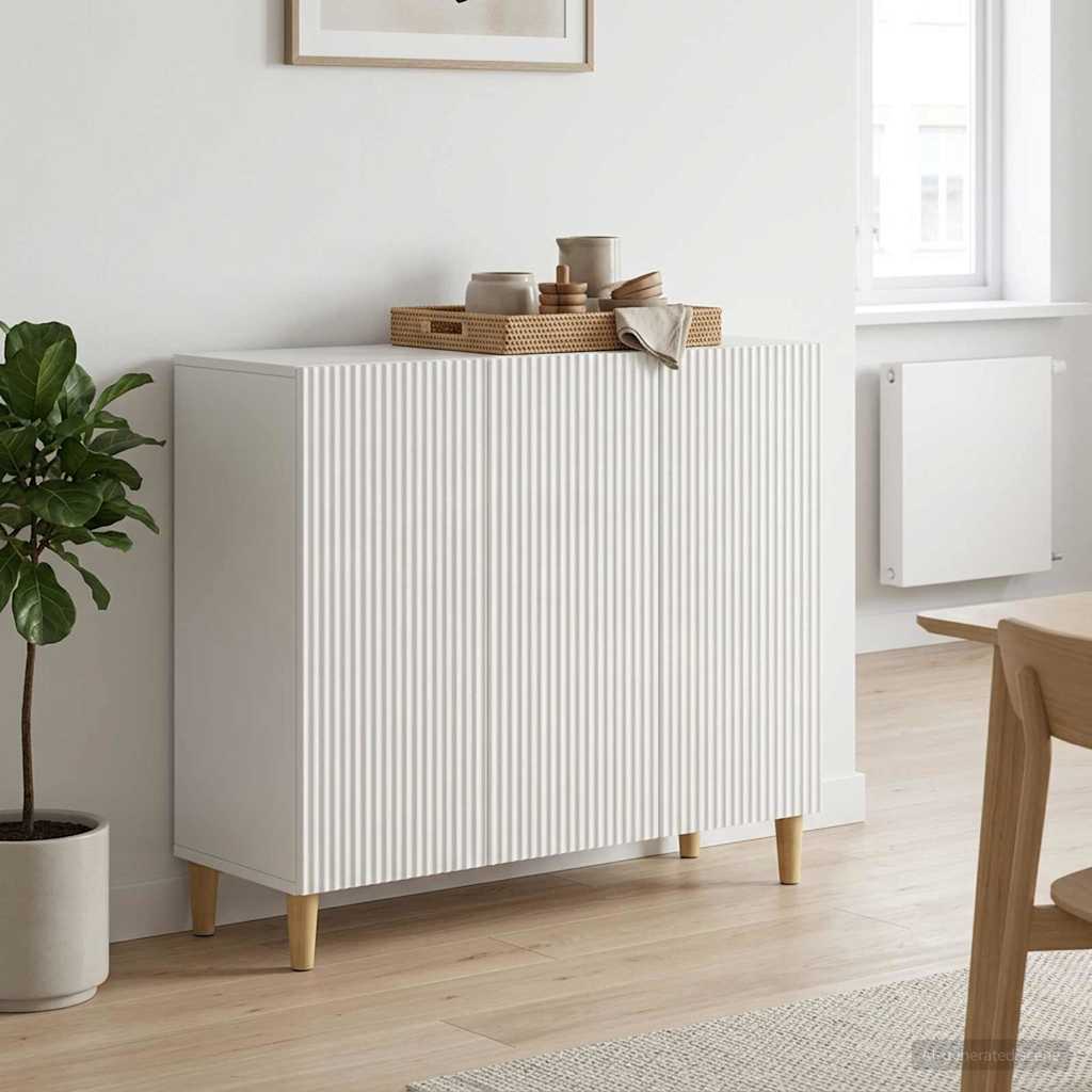 vidaXL Sideboard High Gloss White 89 x 34.5 x 80 cm Engineered Wood