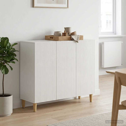vidaXL Sideboard High Gloss White 89 x 34.5 x 80 cm Engineered Wood